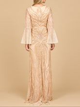 Load image into Gallery viewer, Lara 28887 - High Neck Beaded Dress with Bell Sleeves