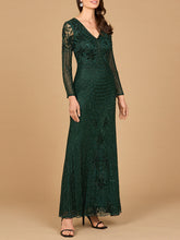 Load image into Gallery viewer, Long Sleeve Beaded Maxi Gown