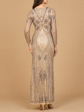 Load image into Gallery viewer, Long Sleeve Beaded Maxi Gown