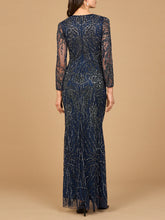 Load image into Gallery viewer, High Neck, Long Sleeve Beaded Gown | 28889