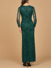 Load image into Gallery viewer, High Neck, Long Sleeve Beaded Gown | 28889