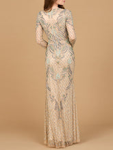 Load image into Gallery viewer, Long Sleeve Beaded Gown