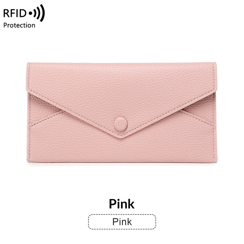 RFID Anti-Theft Women's Wallet - Waterproof Lightweight PU Leather Wallet