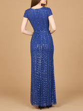 Load image into Gallery viewer, Beaded Gown with Glamourous Cap Sleeves