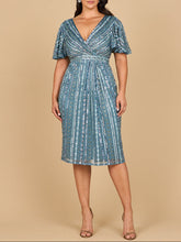 Load image into Gallery viewer, Beaded Midi Dress with Flutter Sleeves