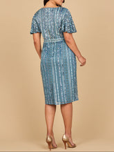 Load image into Gallery viewer, Beaded Midi Dress with Flutter Sleeves