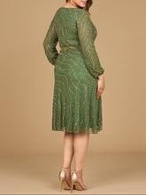 Load image into Gallery viewer, Beaded Midi Dress with Long Sleeves