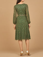 Load image into Gallery viewer, Beaded Midi Dress with Long Sleeves