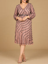Load image into Gallery viewer, Beaded Midi Dress with Long Sleeves