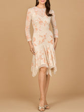 Load image into Gallery viewer, Beaded Midi Dress with Asymmetrical Hem