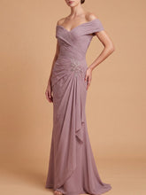 Load image into Gallery viewer, Off Shoulder Elegant Chiffon Gown