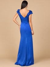 Load image into Gallery viewer, V-Neck, Satin Backed Crepe Gown