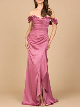 Load image into Gallery viewer, Off Shoulder Crepe Gown
