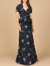 Load image into Gallery viewer, Strapless Brocade Gown with Bolero
