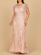 Load image into Gallery viewer, Cap Sleeve Mermaid V-neck Gown