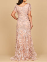 Load image into Gallery viewer, Cap Sleeve Mermaid V-neck Gown