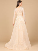 Load image into Gallery viewer, Long Sleeve Gown with Overskirt &amp; High Neck