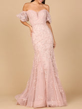 Load image into Gallery viewer, Lace, Off Shoulder Mermaid Gown
