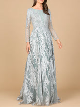 Load image into Gallery viewer, Long Sleeve, Modest Beaded Gown | 28939