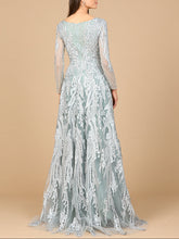Load image into Gallery viewer, Long Sleeve, Modest Beaded Gown | 28939