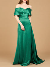 Load image into Gallery viewer, Off Shoulder Satin Dress