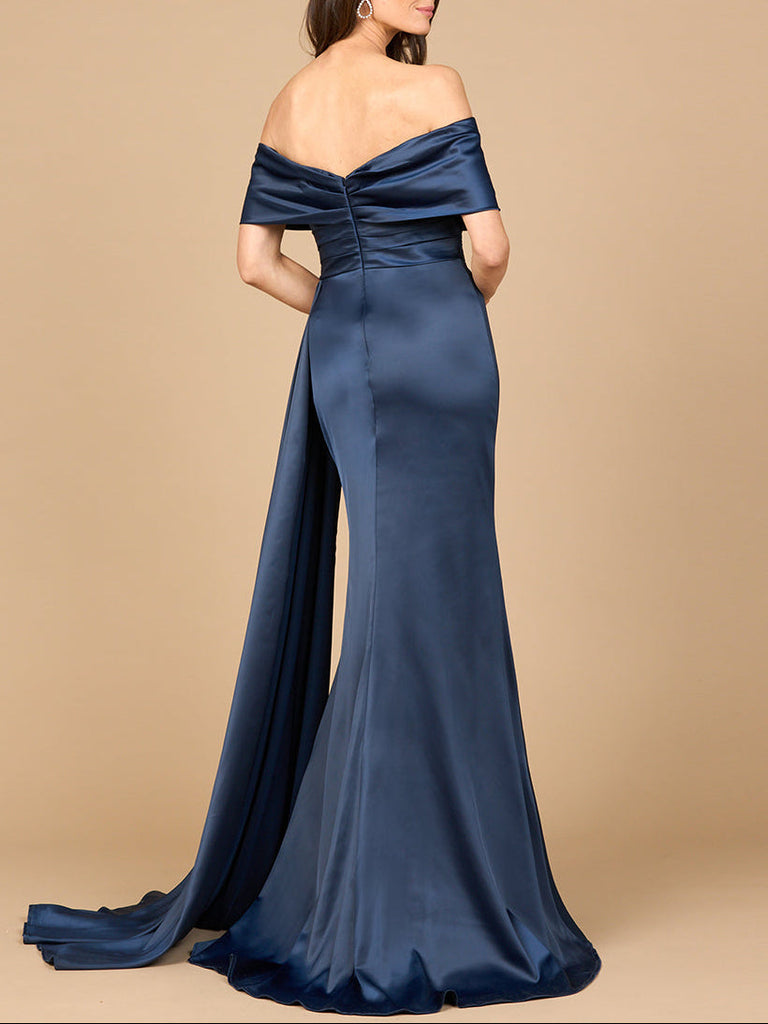 Off Shoulder Satin Dress