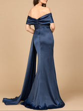 Load image into Gallery viewer, Off Shoulder Satin Dress