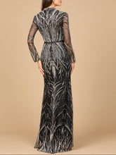 Load image into Gallery viewer, Mandarin V-Neck Gown with Long Sleeves