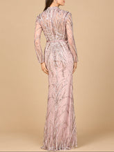Load image into Gallery viewer, Mandarin V-Neck Gown with Long Sleeves