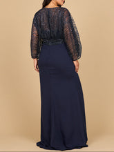 Load image into Gallery viewer, Lara 28950- Draped Skirt Gown with Cape Sleeves