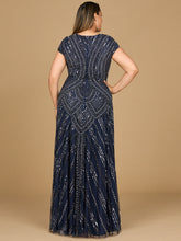 Load image into Gallery viewer, Cap Sleeve Beaded A-Line Gown