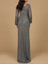 Load image into Gallery viewer, Long Sleeve Beaded Gown with Bishop Sleeves