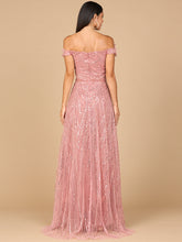 Load image into Gallery viewer, Off Shoulder Beaded Ballgown