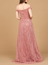 Load image into Gallery viewer, Off Shoulder Beaded Ballgown