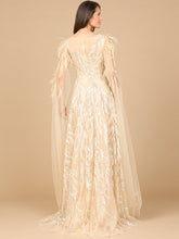 Load image into Gallery viewer, V-Neck Lace Gown with Cape Sleeves