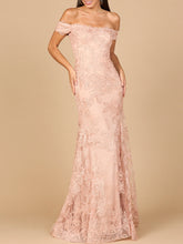 Load image into Gallery viewer, Off Shoulder Lace Mermaid Gown