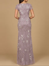 Load image into Gallery viewer, V-Neck, Short Sleeve Beaded Gown