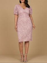 Load image into Gallery viewer, Beaded Midi Dress with Cape Sleeves