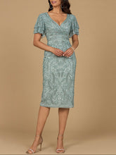 Load image into Gallery viewer, Beaded Midi Dress with Cape Sleeves