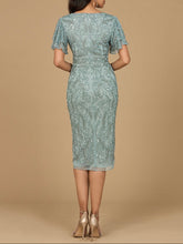 Load image into Gallery viewer, Beaded Midi Dress with Cape Sleeves