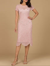 Load image into Gallery viewer, Beaded Midi Dress with Cap Sleeves