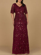Load image into Gallery viewer, V-Neck, Cape Sleeve Beaded Gown