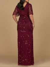 Load image into Gallery viewer, V-Neck, Cape Sleeve Beaded Gown