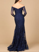 Load image into Gallery viewer, Off Shoulder Long Sleeve Mermaid Gown
