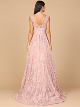 Load image into Gallery viewer, Overskirt Lace Fitted V-Neck Gown