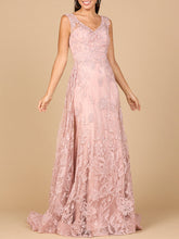 Load image into Gallery viewer, Overskirt Lace Fitted V-Neck Gown