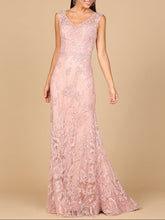 Load image into Gallery viewer, Overskirt Lace Fitted V-Neck Gown