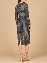 Load image into Gallery viewer, Beaded Midi Dress with Long Sleeves