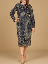 Load image into Gallery viewer, Beaded Midi Dress with Long Sleeves