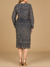 Load image into Gallery viewer, Beaded Midi Dress with Long Sleeves